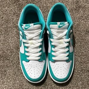 Nike Turquoise and White Low-Top Sneakers